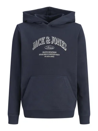 JACK&JONES - JJEDENVER LOGO SWEAT HOOD SN JNR Navy Blazer - Gr. - 152