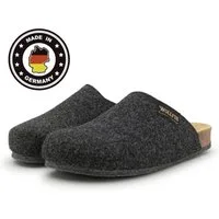 Pantoffelmann Bio Filzclog mit Korkfußbett ABS-Filzsohle Herren Damen Filz Pantoffel Hausschuh (1 Paar) hoher Tragekomfort, angenehme Passform