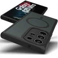 GreenHec Handyhülle Hülle Samsung S26 S25 S24 S23 S22 + Ultra FE MagSafe Case Magnet Black, Schwarz Cover Magnetische Schutz HandyHülle für Galaxy Ultra Plus EDGE