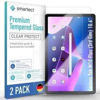 smartect Displayschutzglas 2X Schutzglas Panzerfolie Klar für Lenovo Tab M10 Plus (3rd Gen) 10.6" für Lenovo Tab M10 Plus (3rd Gen) 10.6", Set, 2 Stück, 0.3 mm Ultra-klar, 9H Härte, Kratzfest, Stoßfest, Blasenfrei, Oleophob