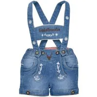 BONDI Trachtenlederhose BONDI Baby Jungen Jeans Latzshort 'Gipfelkraxler'