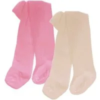 La Bortini Strumpfhose Baby Strumpfhose Strumpfhosen für Neugeborene Babys 2er Pack weich, ecry, pink, creme, rosa, 44 50 56 62 68 74 80 86 92 98