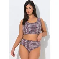 Ulla Popken Bustier Bustier Ringel/Blüten Rundhalsausschnitt