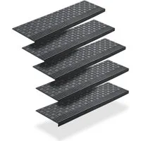 BigDean Stufenmatte 5x Gummi 65x25cm Treppenstufen Außen Antirutschmatten, eckig, Höhe: 30 mm, Rutschfest, Grip-Profil, Selbsklebend, Abriebfest