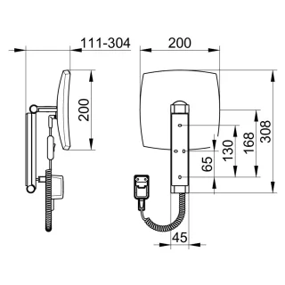KEUCO iLook_move Wandkosmetikspiegel mit LED-Beleuchtung, Kabelschalter und Vergrößerungsfaktor x5, 17613019001