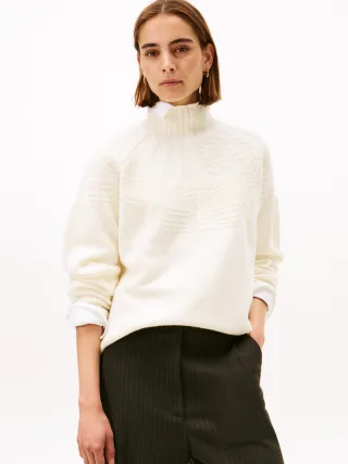 TONAL FAIRISLE MOCK-NK RLX SWT ivory petal - Gr. - XL