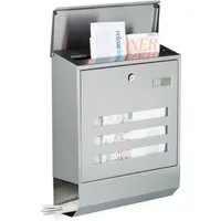 relaxdays Briefkasten Edelstahl