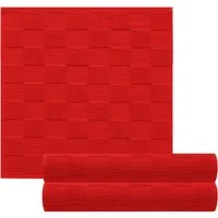 Lashuma Geschirrtuch Frottee, (Set, 3-tlg., 4er Set Küchenhandtücher 50x50 cm), Damen Geschirr Handtücher Frottee - Waffelpikee 50x50 cm rot