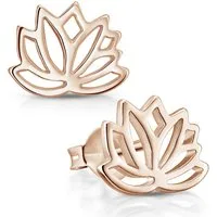 Materia Paar Ohrstecker Lotusblume / Lotusblüte Rosegold SO-208, 925 Sterling Silber, vergoldet