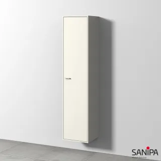 Sanipa Vindo Hochschrank mit 1 Tür, Naturweiß-hochglanz DD1011P