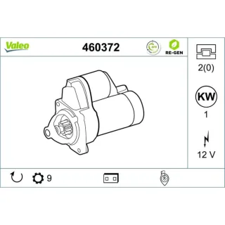 Valeo Starter 1,0 kW Honda CR-V RD 2,0