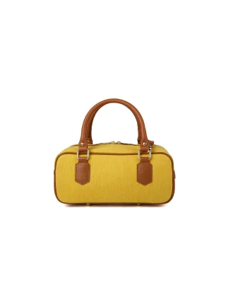 Giulia Monti Schultertasche Gelb Goldbraun
