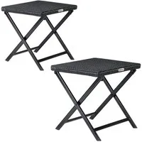 Casaria Gartenstuhl Rom (2 St), Polyrattan 2er Set 75kg Belastbarkeit 44x40x44cm Klappbar Leicht