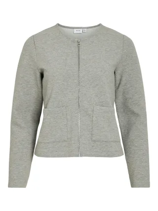 VILA - VIGARDEN L/S SHORT CARDIGAN - NOOS Light Grey Melange - Gr. - S