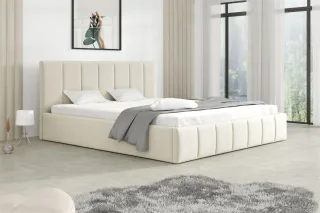 Polsterbett Doppelbett DETROIT Komplettset 160x200cm Stoff Magic Velvet Creme