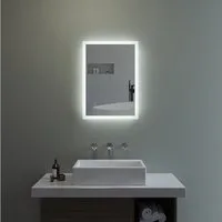 AQUABATOS Badspiegel Badspiegel mit Beleuchtung Badezimmerspiegel LED Licht (Wandspiegel Lichtspiegel), Dimmbar, Kaltweiß 6400K, Touch Schalter, Spiegelheizung