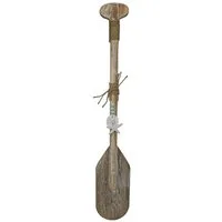 Meinposten Dekoobjekt Paddel Holz maritim Dekopaddel Holzpaddel braun weiß 60 cm (1 St)