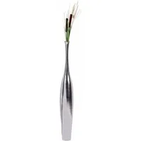 tinkaro Dekovase Flasche L in Silber Blumenvase handgefertigt Aluminium Dekovase (1 St)