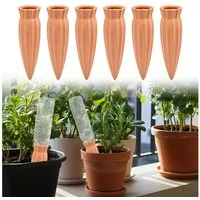 shop'n smile ideoon Bewässerungssystem XL Tonkegel Bewässerungszapfen Terrakotta Pflanzen Bewässerung Flasche, (6-tlg., 6er-Set 6 12er-Set), für Flaschen, Sicker-Prinzip Bewässerung, selbstregulierend