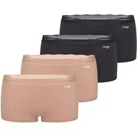 sloggi Panty 4er Pack Go Blush (Spar-Set, 4-St) Short Slip - Atmungsaktiv - Feminine Spitze mit Bogenkante
