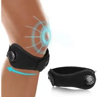 COOL-i ® Kniebandage Patella Knieband mit Drehverschluss (1 Stück), universelle Kniebandage zur Unterstützung der Kniescheibe