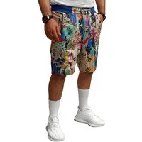 RMK Shorts Herren Short Sweatshorts kurze Hose Sommer Bermuda mit Print Elastikbund mit Tunnelzug