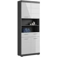 welltime Hochschrank SIENA, Breite 74cm, 4 Türen, 1 Schubkasten, 2 offene Fächer, MDF-Front (TOPSELLER) in verschiedenen Farben erhältlich, Badmöbel, Badschrank, Schrank, Bad