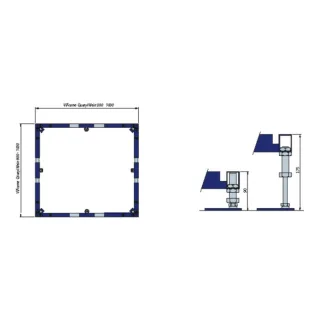 Villeroy und Boch ViFrame Montagerahmen U91412300 Quaryl, mit 2 Mittelfüßen, für Duschwannen bis 100 x 100 cm