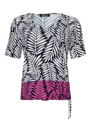 FRANK WALDER - Shirt ELEMENTS mit seitlichem Bindeband flamingo pink/ecru/ink - Gr. - 42