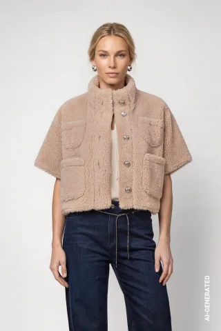 monari - Teddy Cape cappuccino - Gr. - 34