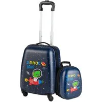 COSTWAY Kinderkoffer 12"+16" Kindertrolley mit Rucksack