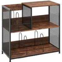 COSTWAY Bücherregal, Plattenspielerständer für 300 Alben, Metall