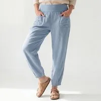 OriginalYou Leinenhose Sommerliche Leinen Pumphose luftig leichte Schlupfhose luftig & leichtes Leinengewebe, elastischer Bund, in Unifarbe