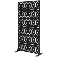 ML-DESIGN Sichtschutzelement Metall-Sichtschutz Paravent erweiterbar mit Ständer Sichtschutzwand, Raumteiler mit 3 Paneele Torino 90x180cm Stahl freistehend Trennwand