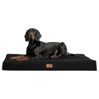 Tierlando ® OSCAR VISCO Orthopädische Hundematratze Kunstleder Velours Hundebett schwarz 1,5 m, 11 cm, 1 m