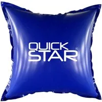 Quick Star Pool-Abdeckplane Poolkissen, PVC Winter Pool Luftkissen, 4 Seile & Reparaturset (Eckig, Blau, 120 x 120 cm), 0,44 mm PVC, doppelt vernäht – widerstandsfähig bis -25 °C