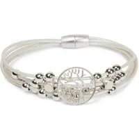 styleBREAKER Armband Armband mit Lebensbaum, Perlen und Bändern (1-tlg)