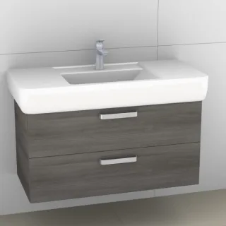 Artiqua 413 Waschtischunterschrank für Renova Plan 122101, 122102 Graphit Struktur quer, 413-WU2L-K6 413-WU2L-K69-7070-401