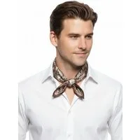Moschen-Bayern Halstuch Halstuch Damen Herren Nickituch Seidentuch Seidenhalstuch Beige Braun