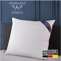 Excellent 3-Kammer-Kopfkissen Zürich, Kopfkissen in 40x80 und 80x80 und weitere Größen, Füllung: weiße neue Daunen und Federn, Klasse I, 90% Daunen / 10% Federn (Außen), weiße neue Federn, Klasse I, 100% Federn (Innen), Bezug: feiner Daunen-Batist, 1