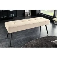 riess-ambiente Sitzbank BOUTIQUE 100cm champagner/schwarz – Samt-Bezug, Metallbeine (Einzelartikel, 1-St), hochwertiger Bezug mit Ziernähten - ideal für Flur oder Wohnbereich