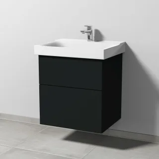 Sanipa 3way Waschtischunterbau zu Geberit Xeno2 Waschtisch mit 2 Auszügen, Vulkan-Matt SP6601V