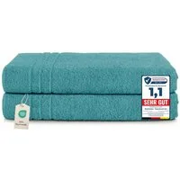 Komfortec Saunatuch Frotte aus 100% Baumwolle, Frottee (Packung, 2-St), 80x200 Saunatücher set XXL, Weich, Schnelltrocknend