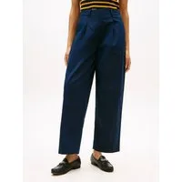 Tommy Hilfiger Chinohose COTTON BARREL PLEATED CHINO Baumwollmix, Mid Rise, Tapered