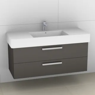 Artiqua 411 Waschtischunterschrank für Vero 032912 Stahlgrau Metallic, 411-WU2L-D10-7141-88 411-WU2L-D10-7141-88