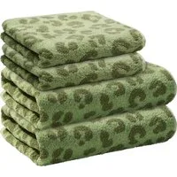 Erwin Müller Handtuch Frottier-Set "Leo" 4-teilig, Frottier/Jacquard, Walk-Frottier Ornamente/gemustert: Leo