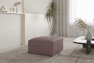 Polsterhocker Designerhocker CELES PREMIUM 65x65 cm in Stoff Scala Lavendel