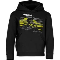 Baddery Kapuzenpullover Kinder Hoodie: "Downhill Adrenaline" - Fahrrad, hochwertiger Siebdruck