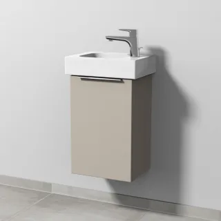 Sanipa 3way Waschtischunterbau zu Geberit iCon Waschtisch mit 1 Tür, Kaschmir-Matt UP6571U