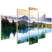 islandburner Leinwandbild Bild auf Leinwand See Fantastisch Sonniger Tag Berg Kreative Collage S